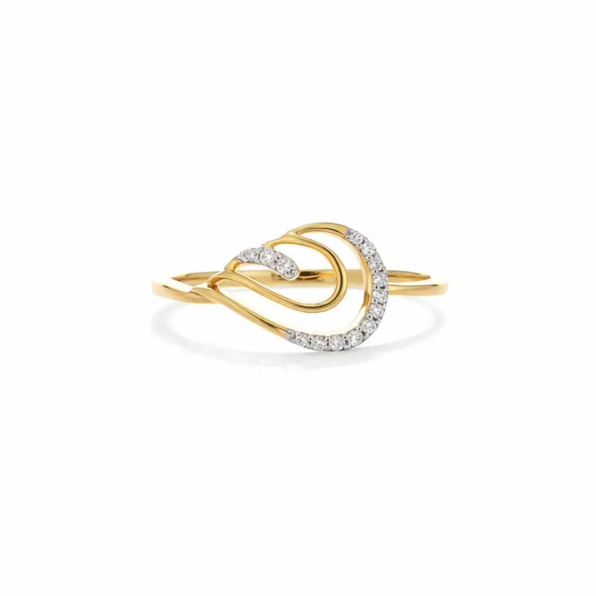0.06 CT NATURAL DIAMOND WOMENS RING 18K GOLD